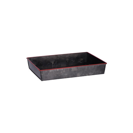 Chef Inox Coney Is Galv Blk Rect Tray Flare 270X190X45Mm Red