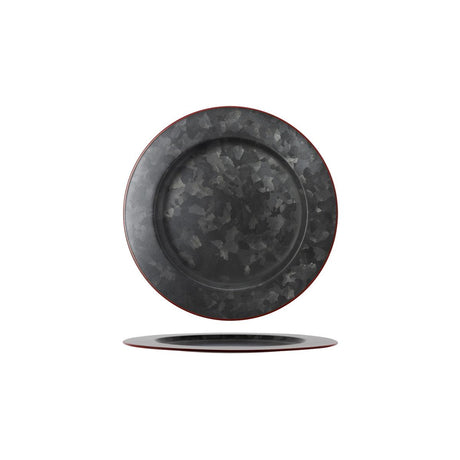 Chef Inox Coney Is Galv Black Round Plate Wide Rim 230Mm Red
