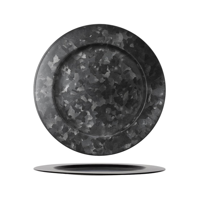 Chef Inox Coney Is Galv Black Round Plate Wide Rim 280Mm