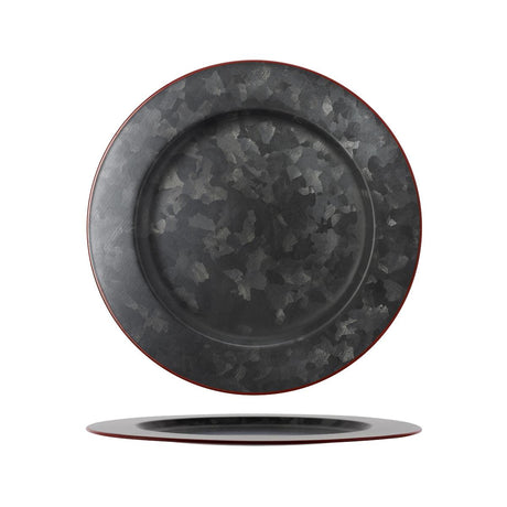 Chef Inox Coney Is Galv Black Round Plate Wide Rim 280Mm Red