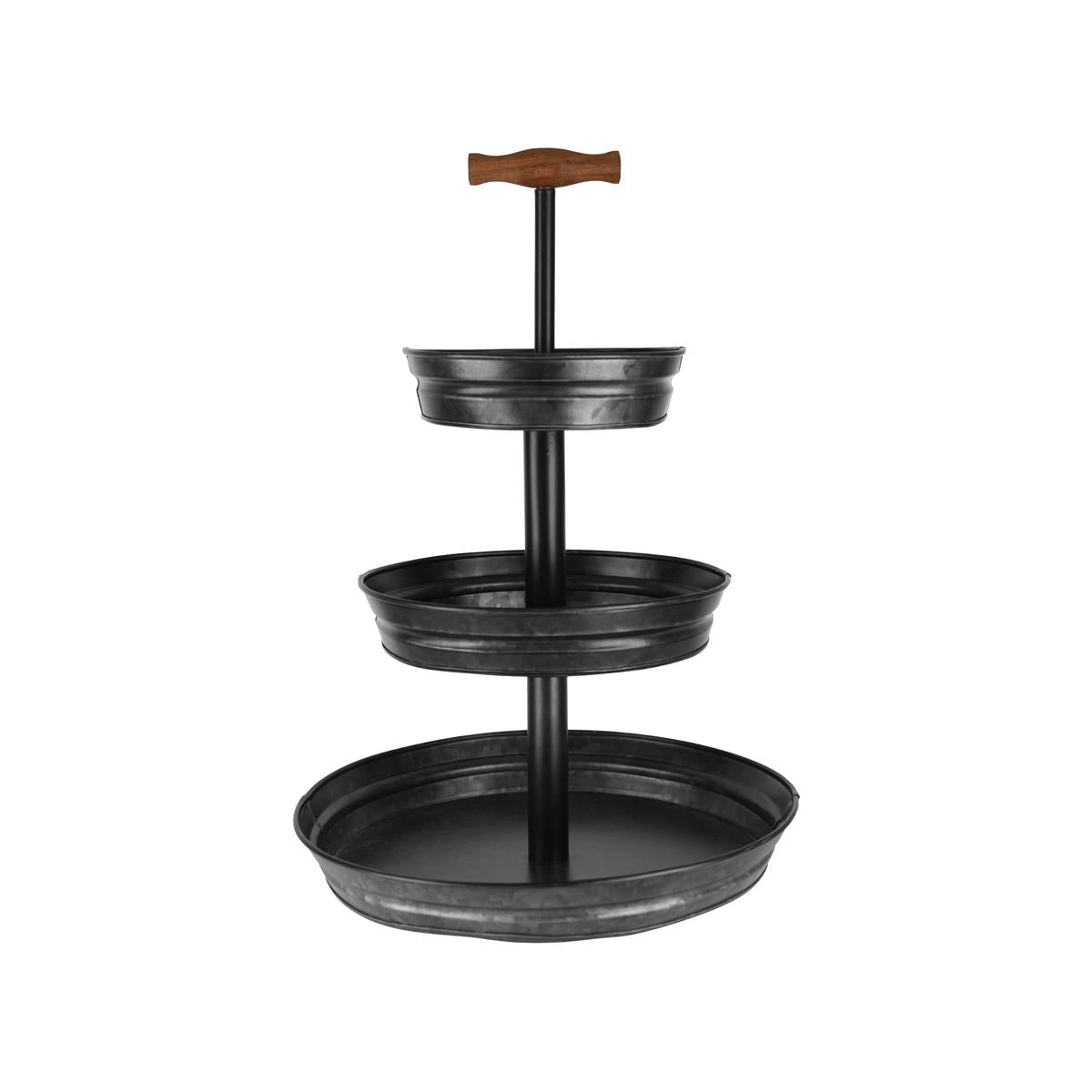 Chef Inox Coney Is Galv Blk Stand 3-Tier Wdhdl19/26/35X500Mm