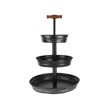 Chef Inox Coney Is Galv Blk Stand 3-Tier Wdhdl19/26/35X500Mm