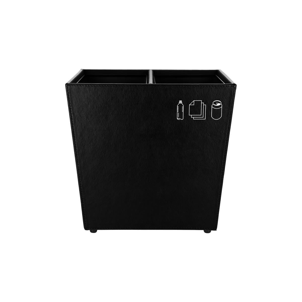9000-02 - Noble & Price Recycle Waste Bin 2x 3.8L Black 305x245x292mm