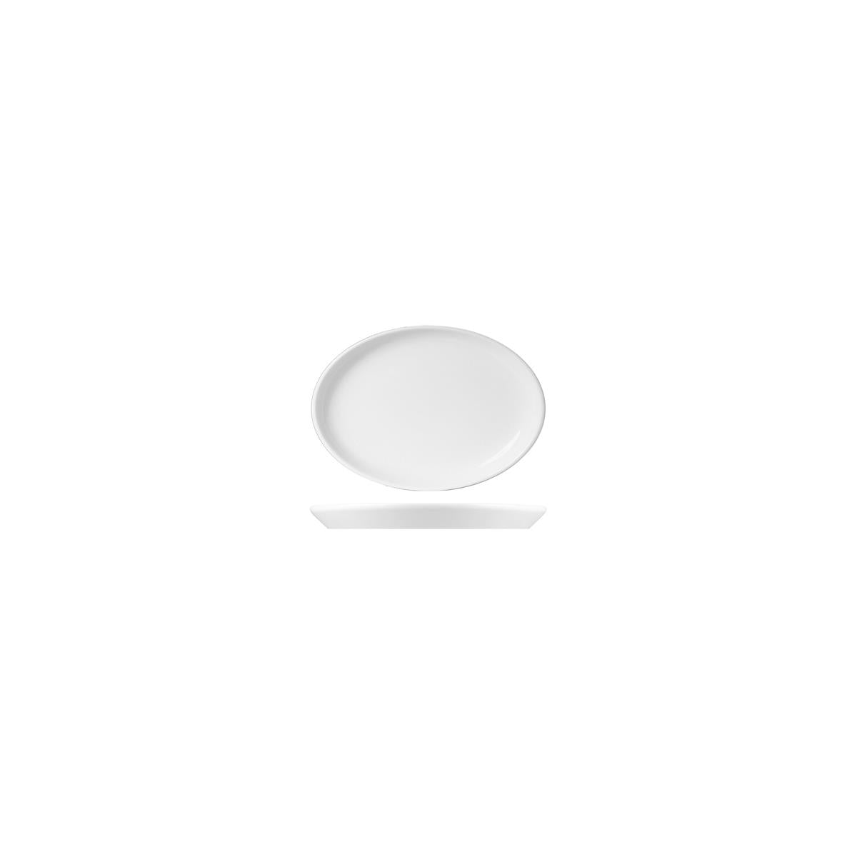 White Album Oval Plate Flared (Sold in sets of 36)