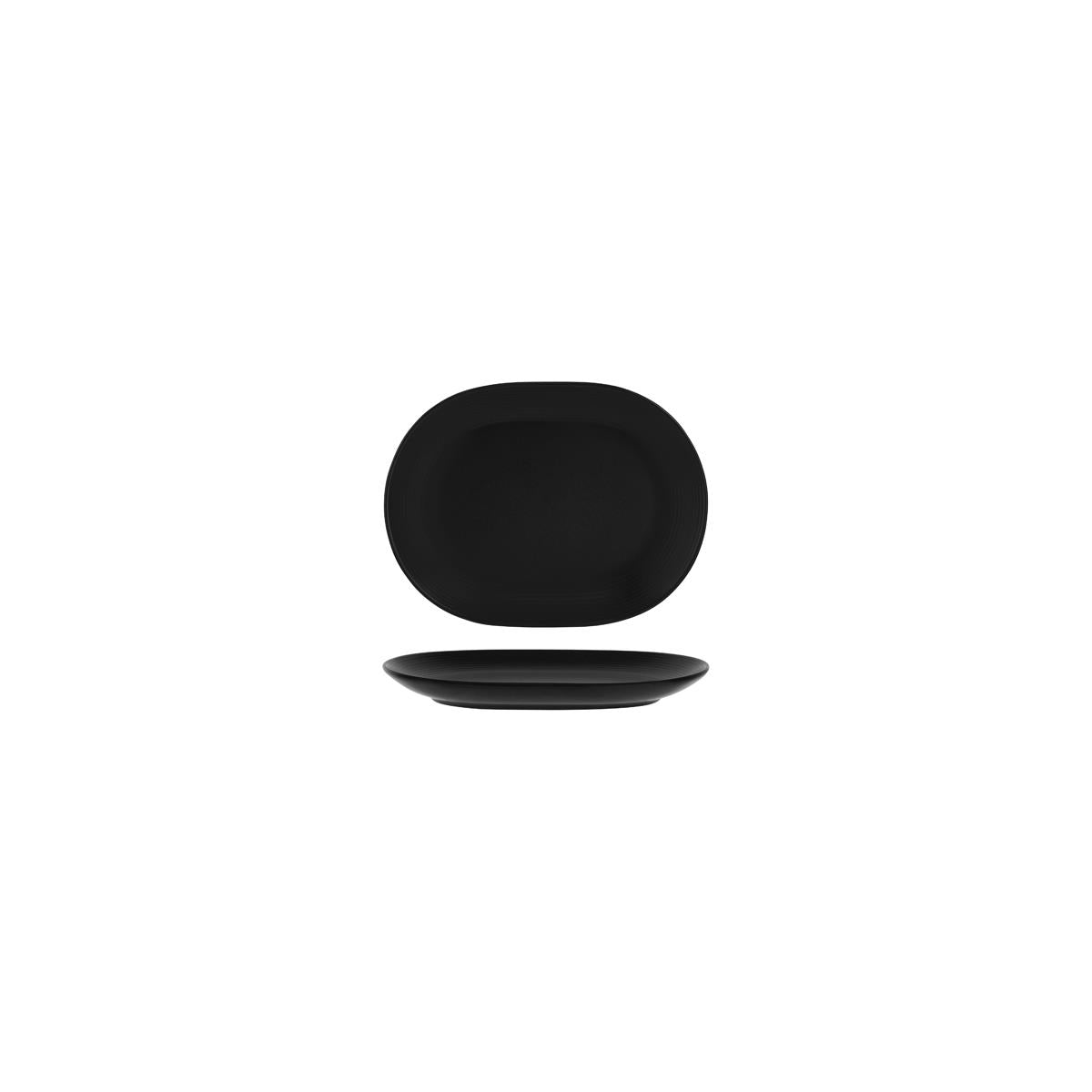 97441 - Rimmed Oval Platter-157mm Aura Matt Black (994815) (Sold in sets of 6)