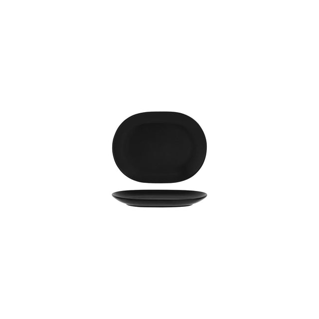 97441 - Rimmed Oval Platter-157mm Aura Matt Black (994815) (Sold in sets of 6)