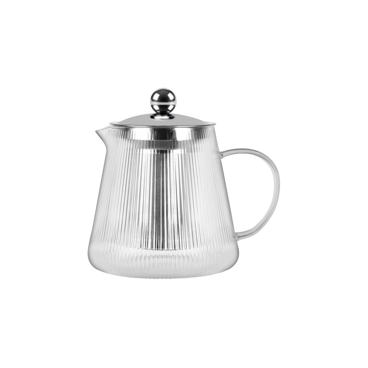 Brew Infusion Glass Teapot W/Filter & Lid 600ml Vert Stripe Set of 2 (Sold in sets of 2)