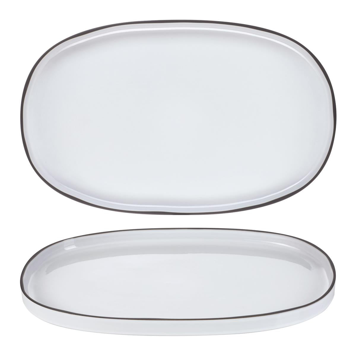 RV652864 - Revol Caractere Oval Dish 465x287x30mm White Cumulus