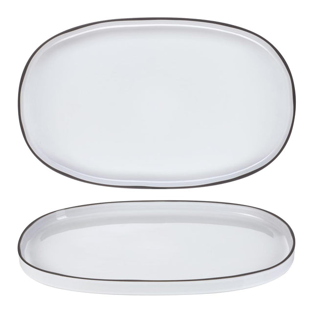 RV652864 - Revol Caractere Oval Dish 465x287x30mm White Cumulus