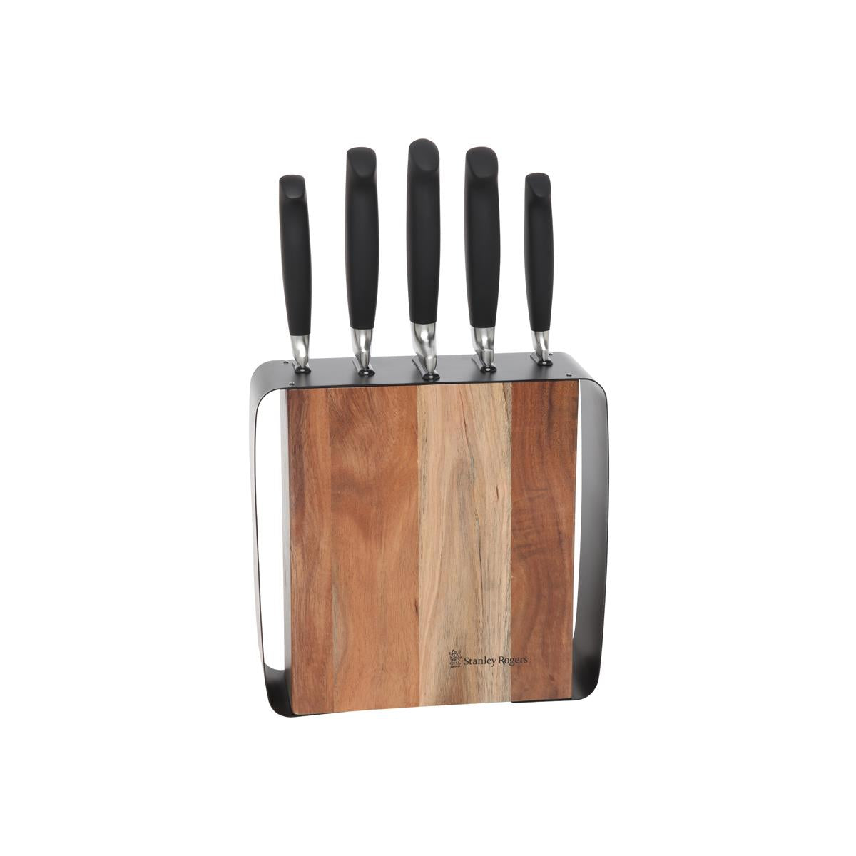 SR41413 - Stanley Rogers Framed Acacia Knife Block Set 6Pc Set of 2 (Sold in sets of 2)