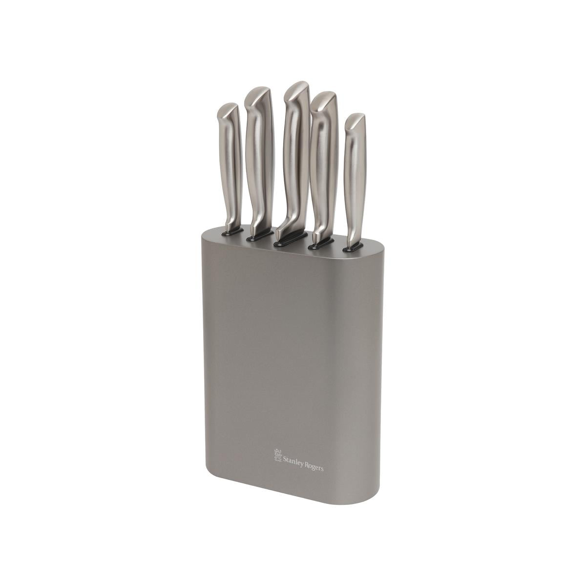 SR41416 - Stanley Rogers Vertical Oval Metallic Pewter Knife Blk 6Pc (Sold in sets of 2)