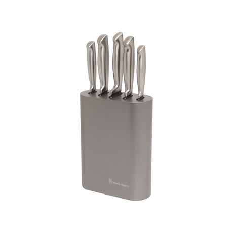 SR41416 - Stanley Rogers Vertical Oval Metallic Pewter Knife Blk 6Pc (Sold in sets of 2)