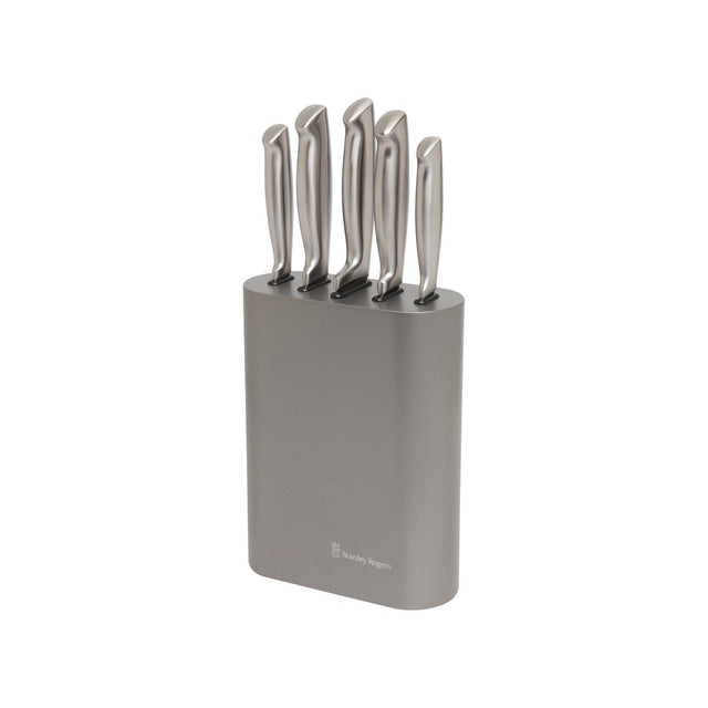 SR41416 - Stanley Rogers Vertical Oval Metallic Pewter Knife Blk 6Pc (Sold in sets of 2)