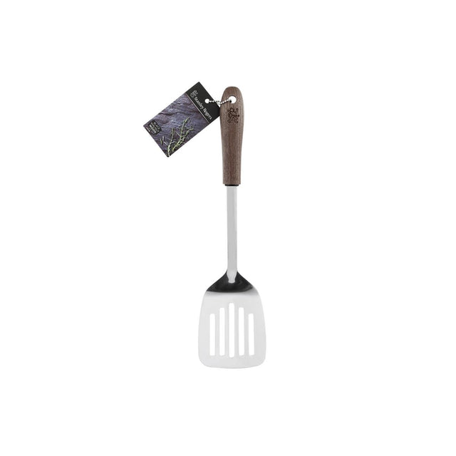 SR44038 - Stanley Rogers Slotted Turner-S/S W/Black Walnut Handle (Sold in sets of 4)
