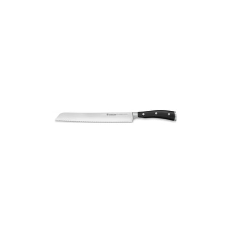 Wusthof Classic Ikon Black Double Serrated Bread Knife 230Mm