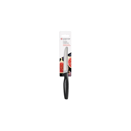 Wusthof Create Serrated Paring Knife 100Mm Blk H/Sell (11453