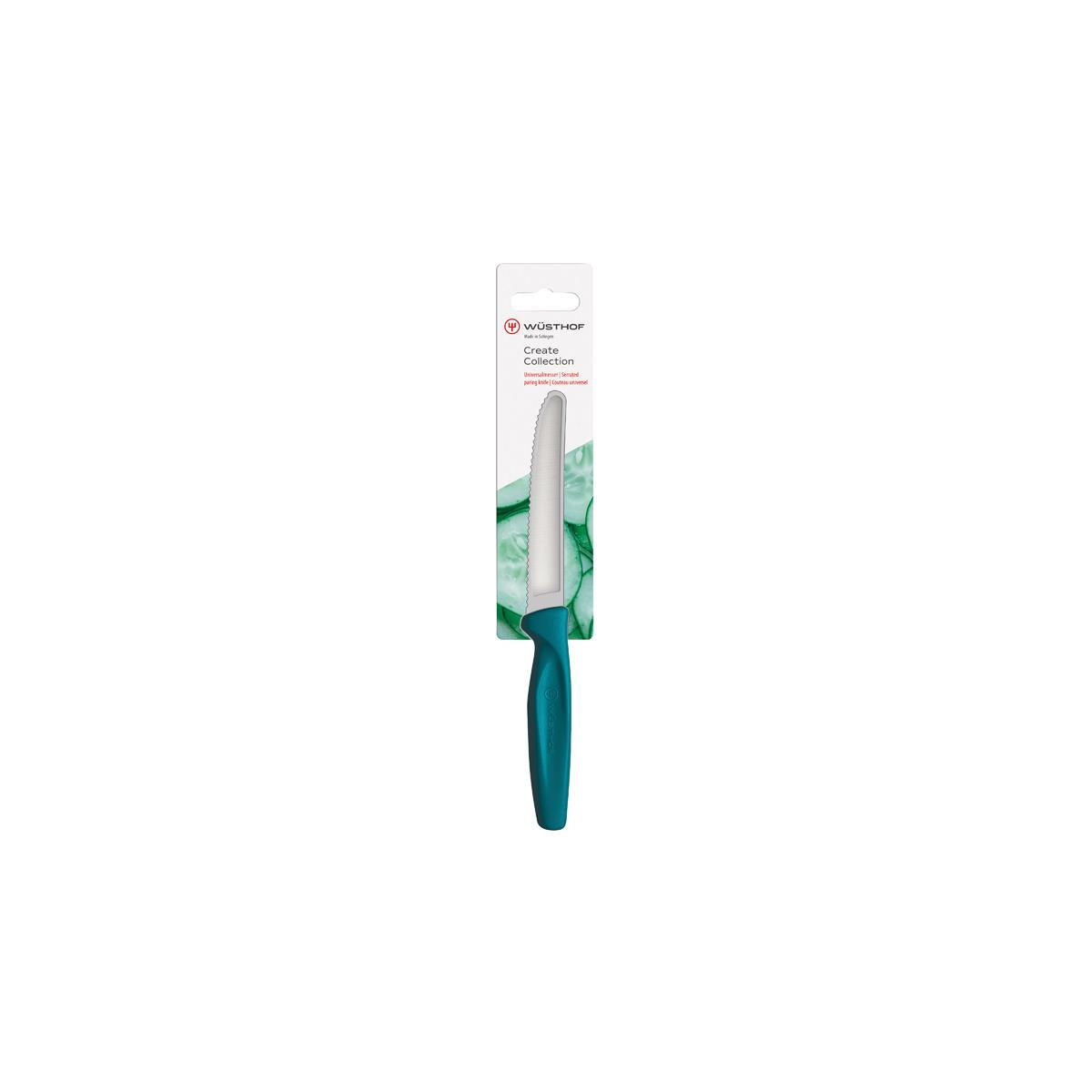 Wusthof Create Serrated Paring Knife 100mm Blue H/Sell (1145