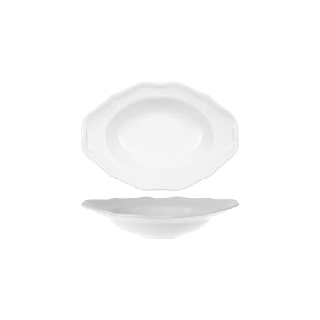V&B La Scala Oval Deep Plate W/Rim 290X210Mm, 570Ml White