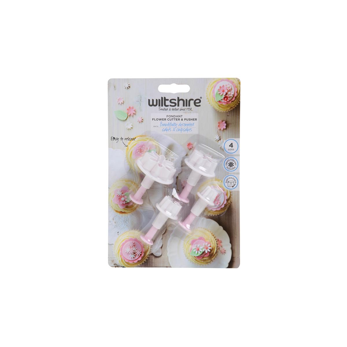 Wiltshire Flower Cutter and Pusher 4Pc Set Set of 6 (Sold in sets of 6)
