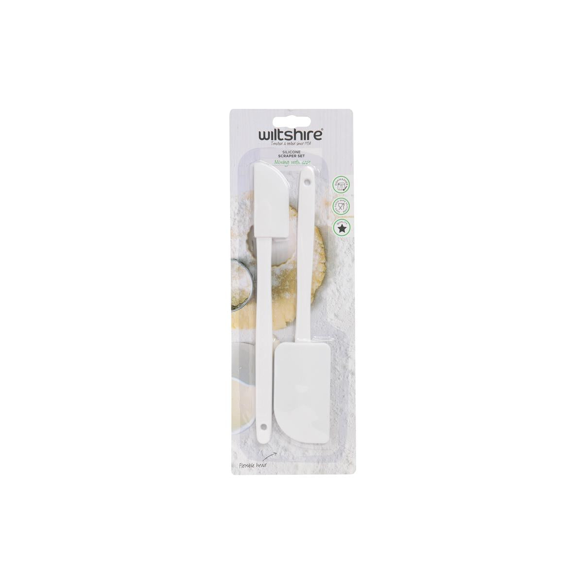 Wiltshire Silicone Head Scrapers 2Pc Set Non-Stick