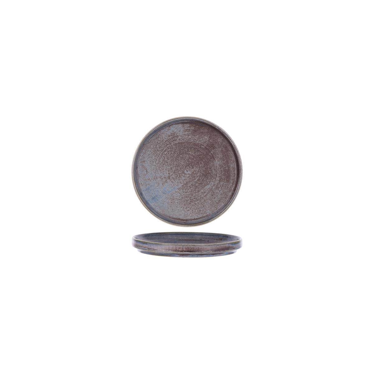 Tablekraft Urban Round Rim Plate Greystone Blue (Sold in sets of 6)