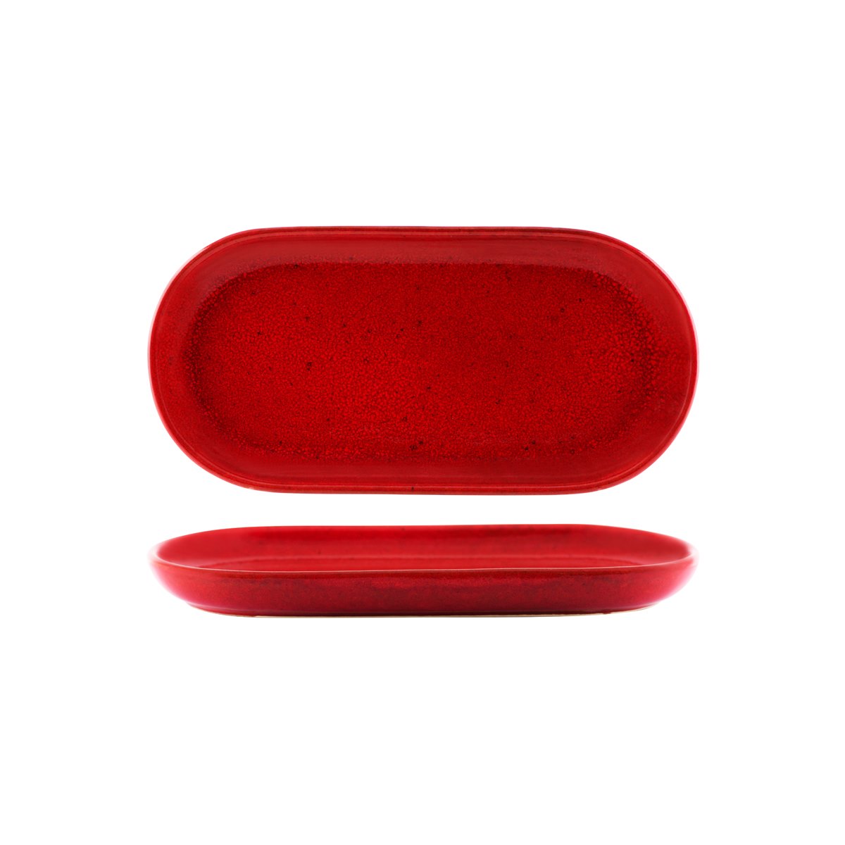 Tablekraft Artistica Oval Coupe Plate 300x140mm Reactive Red (Sold in sets of 4)
