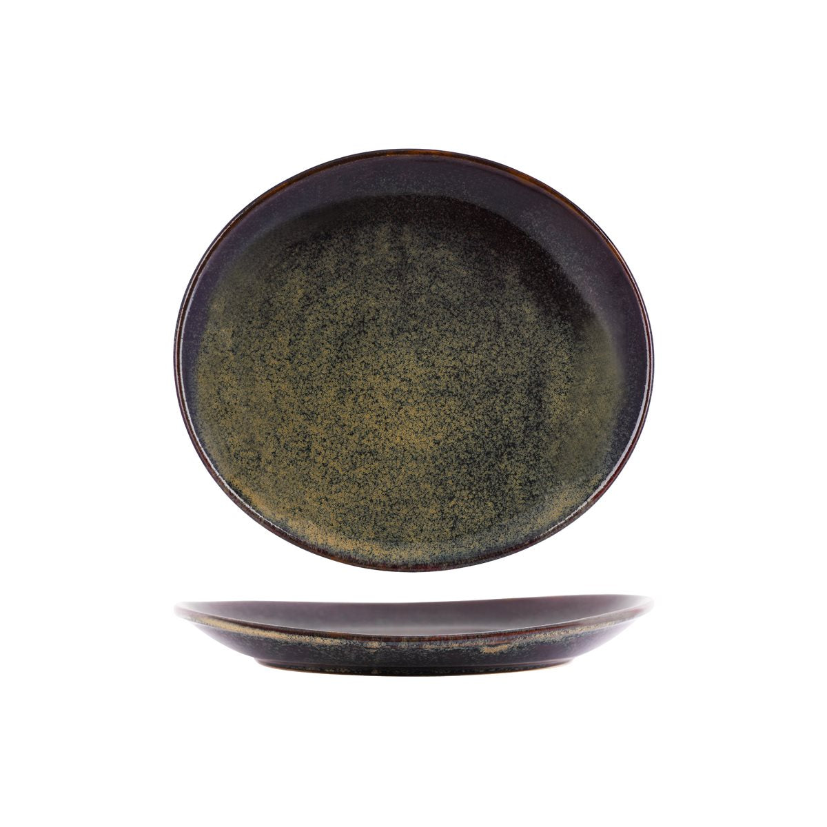 Tablekraft Artistica Oval Plate Reative Brown (Sold in sets of 4)