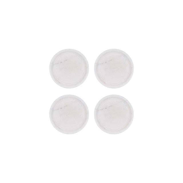 Zanzi Marble Round Coaster ( Set 4) 100X100X6Mm White