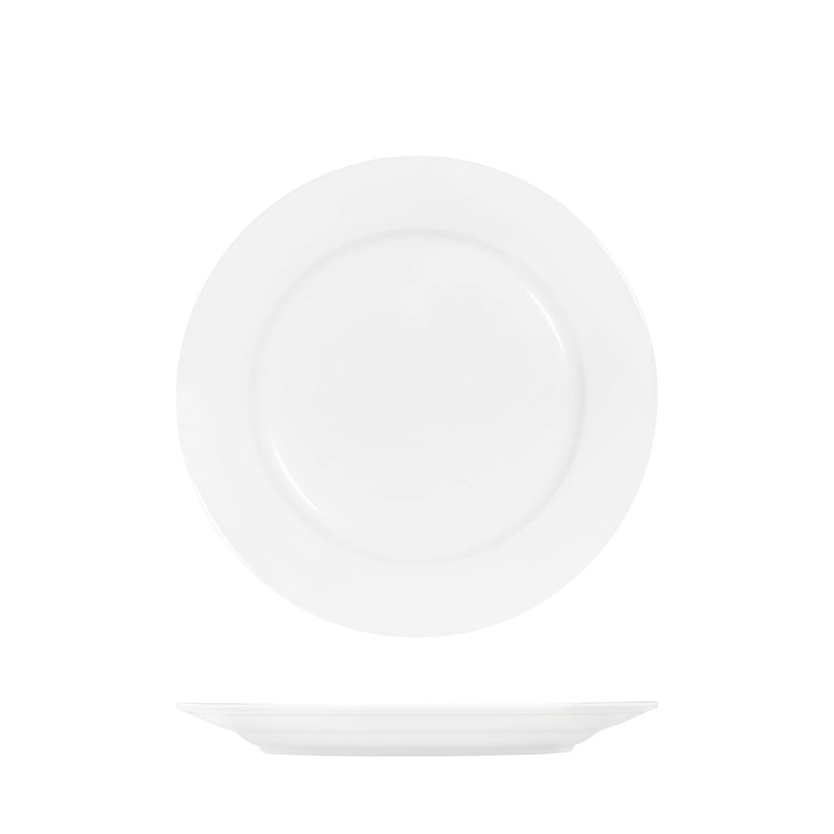 Tablekraft Core White Round Plate Rim Shape (Sold in sets of 6)