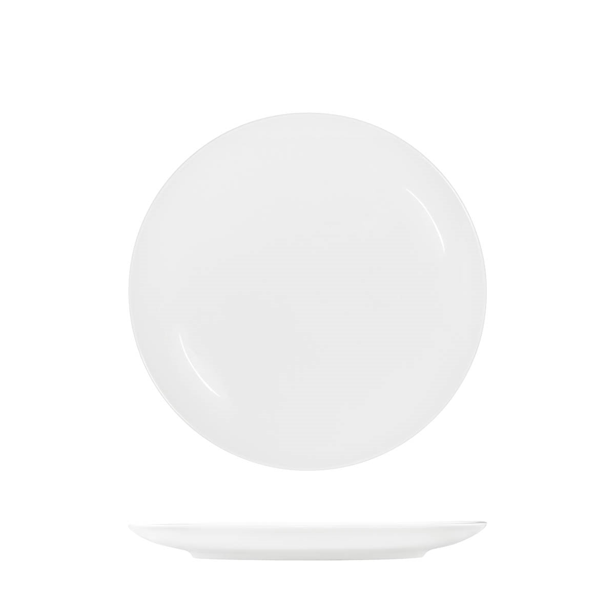 Tablekraft Core White Round Plate Coupe Shape (Sold in sets of 6)