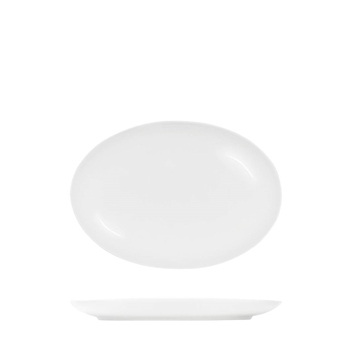 Tablekraft Core White Platter-Oval Coupe Shape -300X215X30Mm