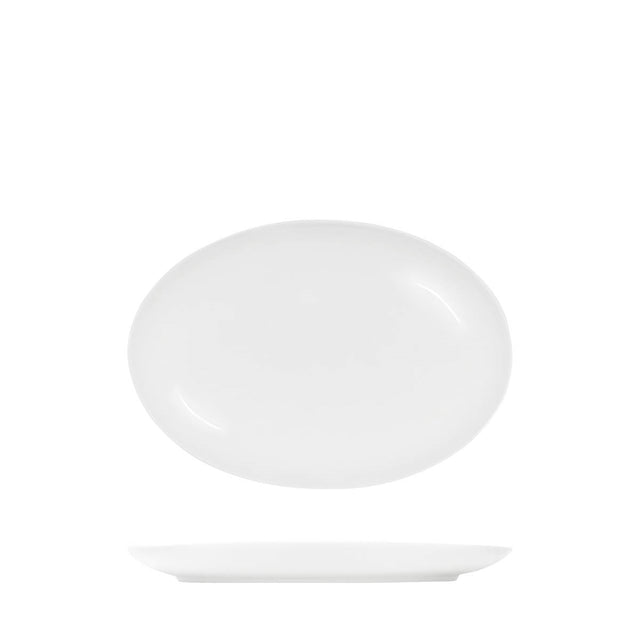 Tablekraft Core White Platter-Oval Coupe Shape -300X215X30Mm