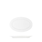 Tablekraft Core White Platter-Oval Rim Shape -200x140x20mm (Sold in sets of 6)