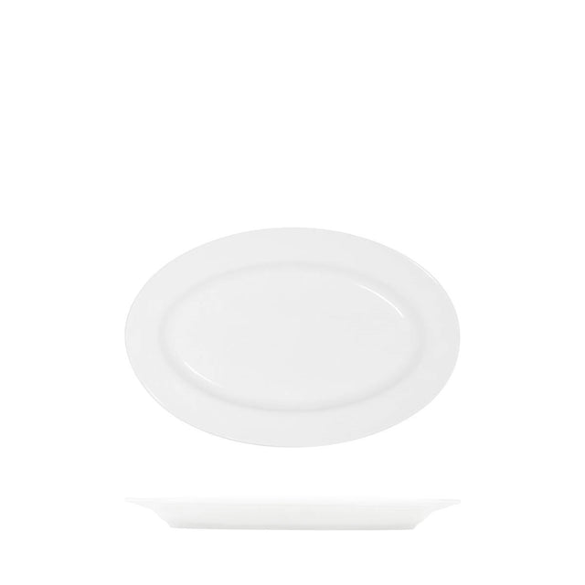 Tablekraft Core White Platter-Oval Rim Shape -260X170X24Mm