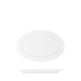 Tablekraft Core White Platter-Oval Rim Shape -300X200X28Mm