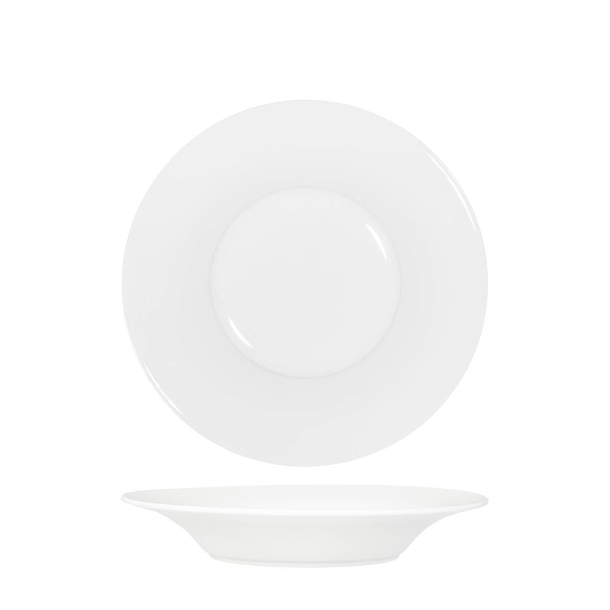 Tablekraft Core White Pasta Plate Angled Flare Rim 260X43Mm