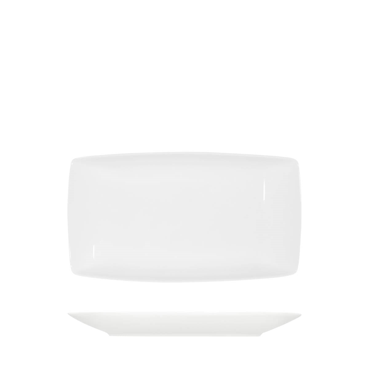 Tablekraft Core White Platter-Rectangle Coupe (Sold in sets of 4)