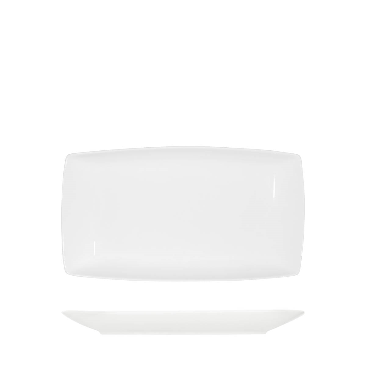 Tablekraft Core White Platter-Rectangle Coupe (Sold in sets of 4)