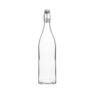Trenton 1L Glass Beverage Bottles - Square, Round & Panelled Water Bottles (Set of 12)
