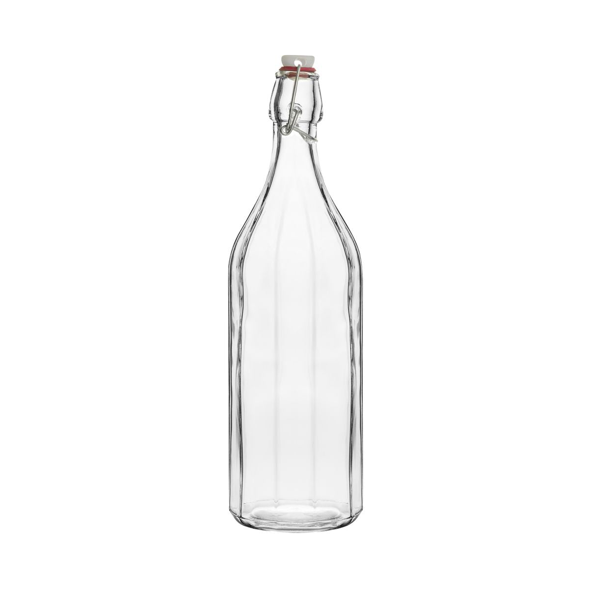 Glass Bottle-Panelled | Round | 1.0Lt