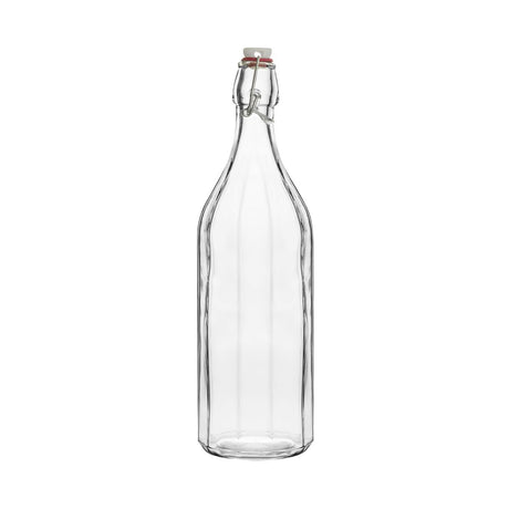 Glass Bottle-Panelled | Round | 1.0Lt