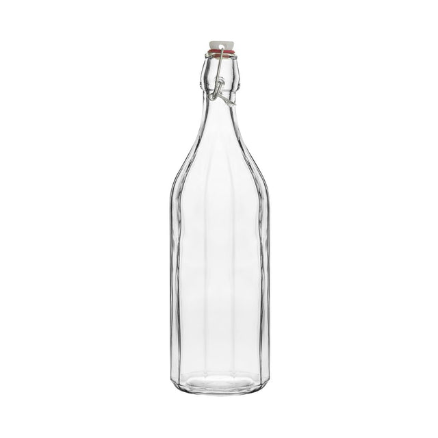Glass Bottle-Panelled | Round | 1.0Lt