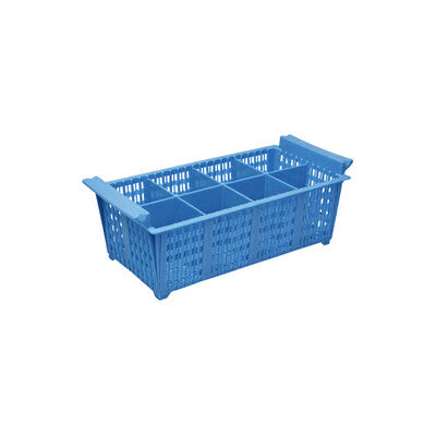 Caterrax Blue 8-Compartment Cutlery Baskets - Commercial Flatware Baskets