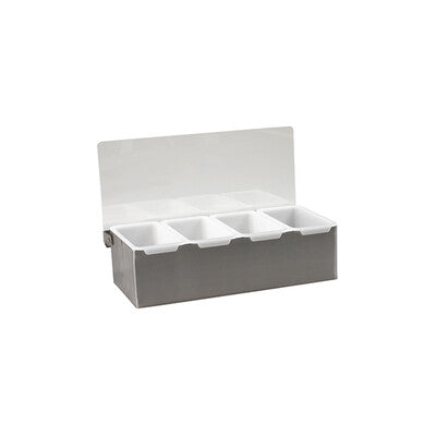 Trenton Stainless Steel Condiment Dispensers - Bar Garnish Trays (4-6 Comp)