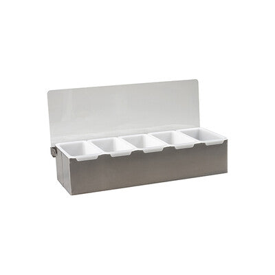 Trenton Stainless Steel Condiment Dispensers - Bar Garnish Trays (4-6 Comp)