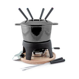 Sierra 11 Piece Fondue Set, Cast Iron - Black
