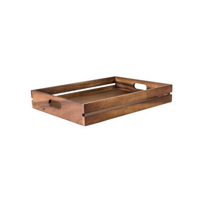 Moda Acacia Wood Table Caddy & Display Buffet Crate