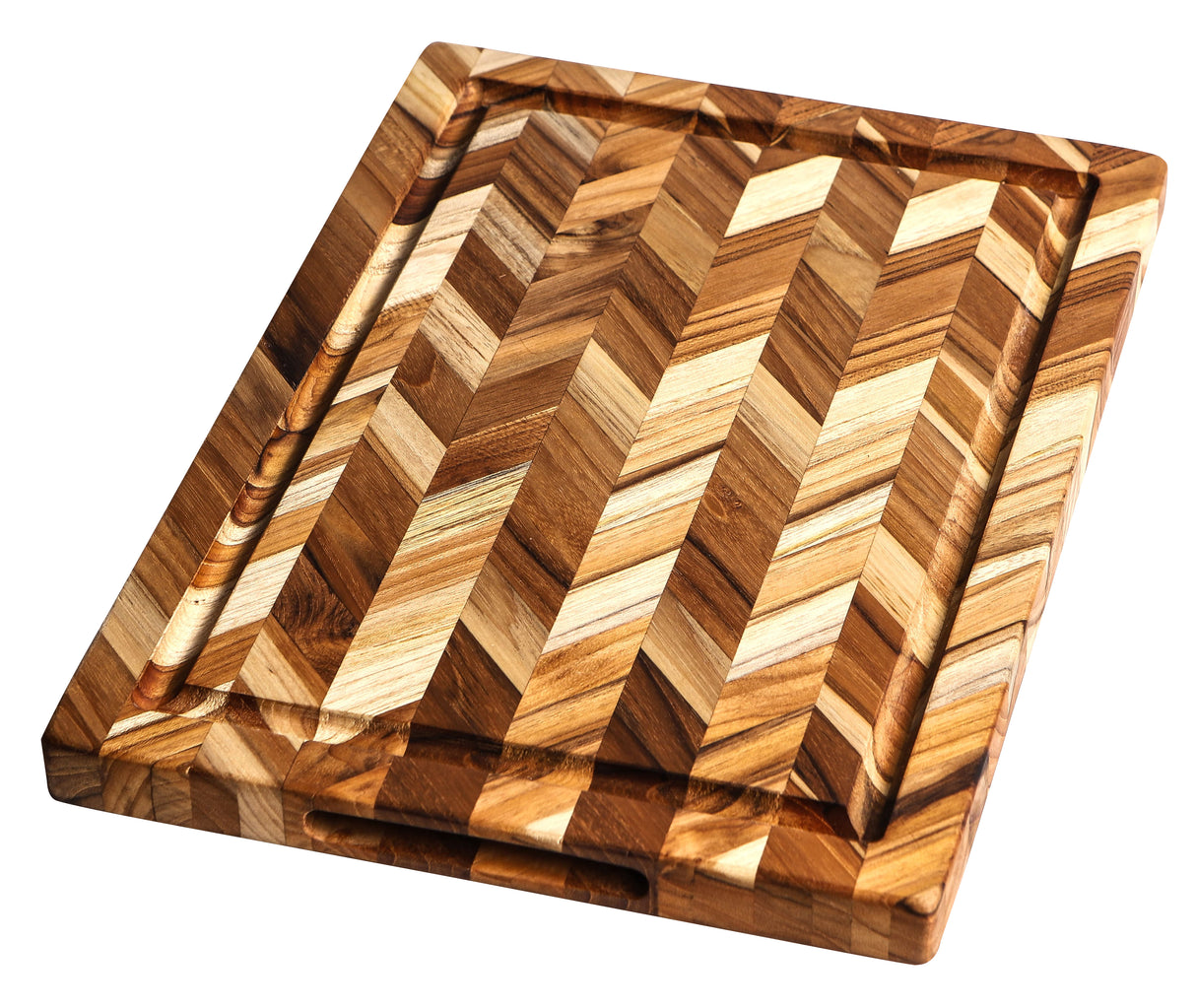 Herringbone Cutting Board, 36 x 26 x 2.5 Teak
