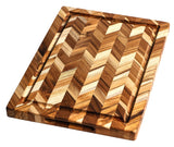Herringbone Cutting Board, 36 x 26 x 2.5 Teak
