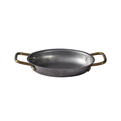 Vintage Stainless Steel Round Serving Dish Set - 2 Sizes